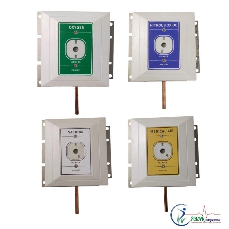 Fibcare Medical Gas Outlets Set – Oxygen, Nitrous Oxide, Vacuum, Air (American Port)