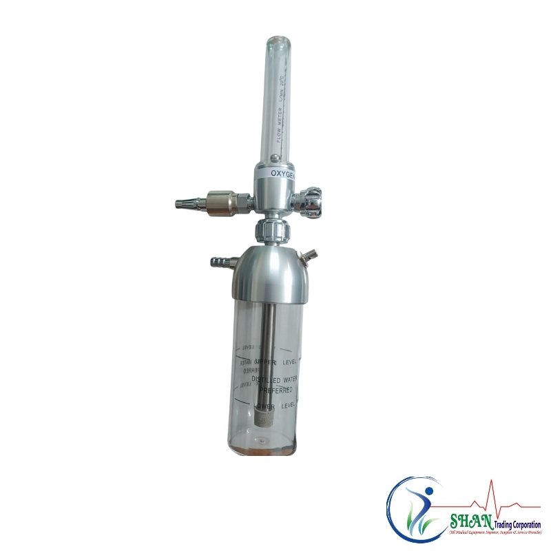 Fibcare Wall Type Oxygen Flowmeter British and American Port Silver